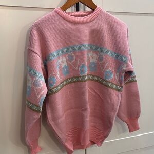 Pink Floral Patterned Sweater